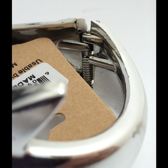 Metallic Silver dolphin fashion hinged bangle bracelet sea swimming mermaid - Picture 3 of 4